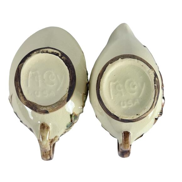 McCoy USA Pottery Vintage Ivy Branch Sugar Creamer Set-Excellent! - Picture 7 of 9